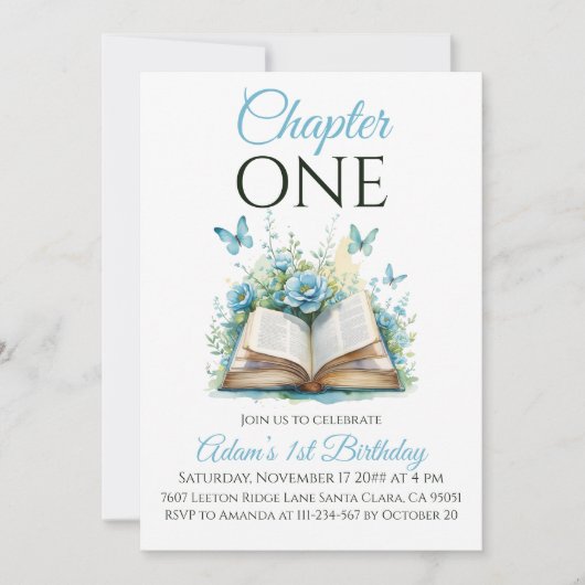 Hoofdstuk 1 Boek Blue Boy Eerste Verjaardag Kaart (Voorkant)