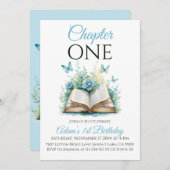 Hoofdstuk 1 Boek Blue Boy Eerste Verjaardag Kaart (Voorkant / Achterkant)