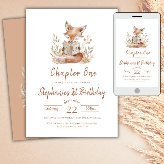 Hoofdstuk 1 Fox Het lezen van een boek 1e verjaard Kaart