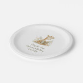 Hoofdstuk 1 Giraffe met Boek 1e Verjaardagsfeest Papieren Bordje (Gekanteld)