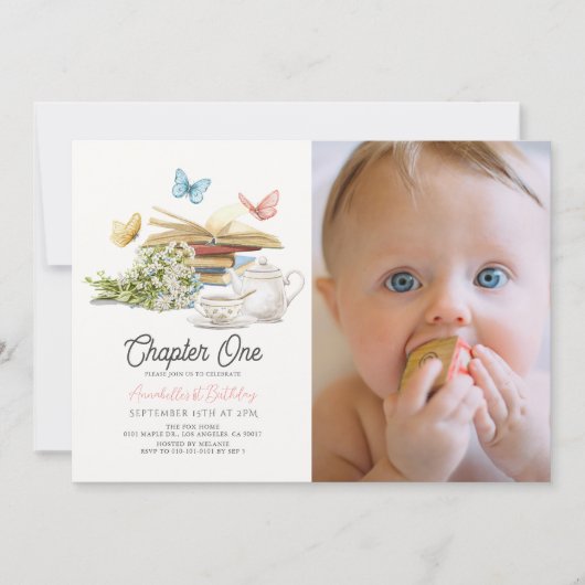 Hoofdstuk 1 Tea Storybook 1e verjaardag foto Kaart (Voorkant)