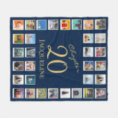 Hoofdstuk 20 Blue Gold 20th Birthday Foto Fleece Deken (Voorkant (Horizontaal))