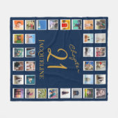 Hoofdstuk 21 Blue Gold 21st Birthday Foto Fleece B (Voorkant (Horizontaal))