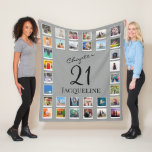 Hoofdstuk 21 Grey Black 21st Birthday Foto Fleece Deken<br><div class="desc">Een unieke vlootsdeken cadeau om die verjaardag speciaal te maken. Voeg die favoriete foto's toe met onze eenvoudige sjabloon.</div>