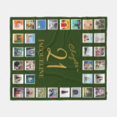 Hoofdstuk 21 Groen goud 21e verjaardag Foto Fleece Deken (Voorkant (Horizontaal))