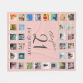 Hoofdstuk 21 Roze grijze 21ste verjaardag Foto Fleece Deken (Voorkant (Horizontaal))