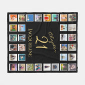 Hoofdstuk 21 Zwart goud 21e verjaardag Foto Fleece Deken (Voorkant (Horizontaal))