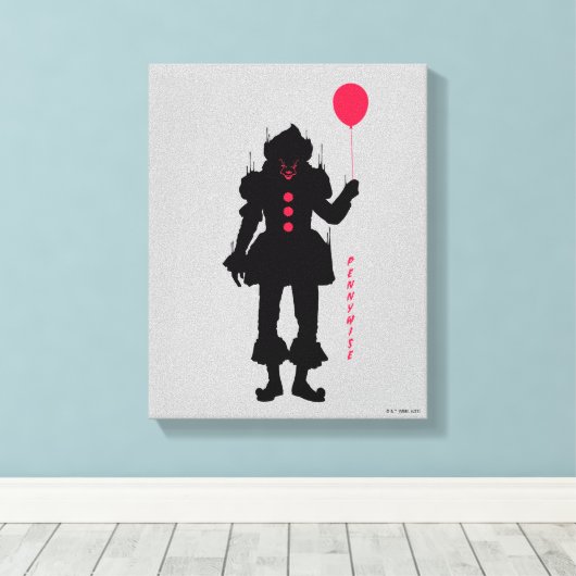 Hoofdstuk 2 | Pennywise Silhouette Canvas Afdruk (Insitu (Houten vloer))