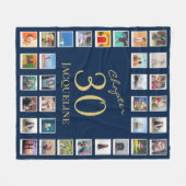 Hoofdstuk 30 Blue Gold 30th Birthday Foto Fleece Deken (Voorkant (Horizontaal))