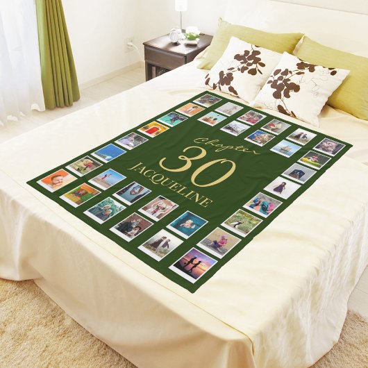 Hoofdstuk 30 Green Gold 30th Birthday Foto Fleece Deken