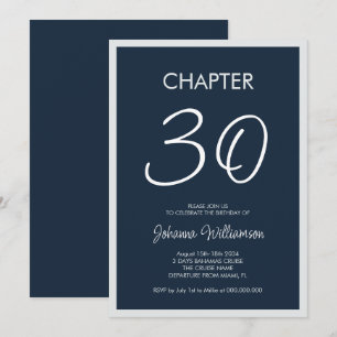 Hoofdstuk 30 Navy Blue 30e verjaardag Party Kaart