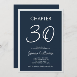 Hoofdstuk 30 Navy Blue 30e verjaardag Party Kaart