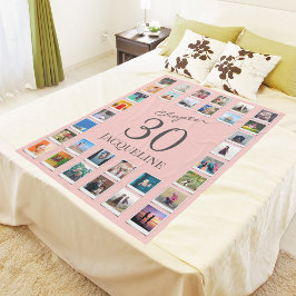 Hoofdstuk 30 Roze grijze 30e verjaardag Foto Fleece Deken