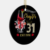 Hoofdstuk 31 JAAR EST 1991 31st Birthday Red Rose Keramisch Ornament (Rechts)