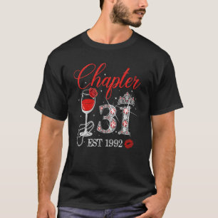 Hoofdstuk 31 JAAR EST 1992 31st Birthday Red Rose  T-shirt