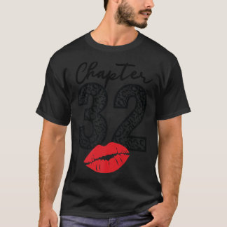 Hoofdstuk 32 Lips Happy Birthday Leopard 32 jaar T-shirt