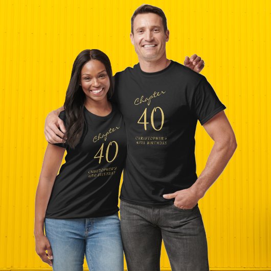 Hoofdstuk 40 40e verjaardagsfeestje zwart en goud t-shirt
