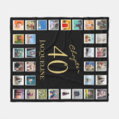 Hoofdstuk 40 Black Gold 40th Birthday Foto Fleece Deken (Voorkant (Horizontaal))