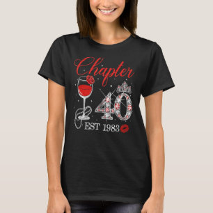 Hoofdstuk 40 JAAR EST 1983 40th Birthday Red Rose T-shirt