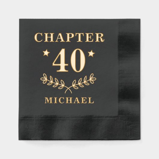 Hoofdstuk 40 Veertigste verjaardag gepersonaliseer Folie Servetten (Voorkant)