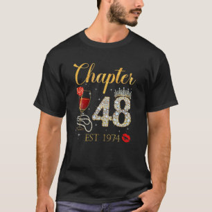 Hoofdstuk 48 JAAR EST 1974 48th Birthday Red Rose T-shirt