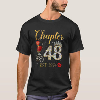 Hoofdstuk 48 JAAR EST 1974 48th Birthday Red Rose  T-shirt