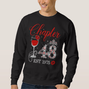 Hoofdstuk 48 JAAR EST 1975 48th Birthday Red Rose Trui