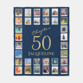 Hoofdstuk 50 Blue Gold 50th Birthday Foto Fleece Deken (Voorkant)