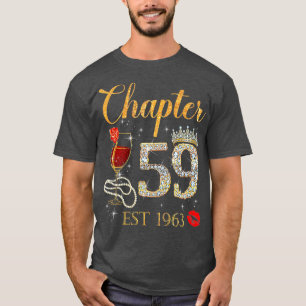 Hoofdstuk 59 JAAR EST 1963 59th Birthday Red Rose T-shirt