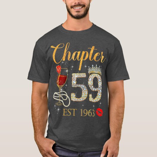 Hoofdstuk 59 JAAR EST 1963 59th Birthday Red Rose T-shirt (Voorkant)