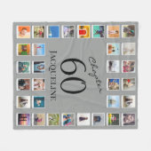 Hoofdstuk 60 Grey Black 60th Birthday Foto Fleece Deken (Voorkant (Horizontaal))