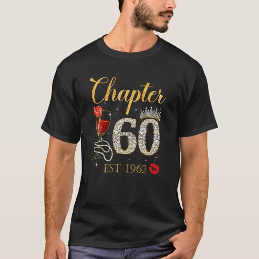 Hoofdstuk 60 JAAR EST 1962 60th Birthday Red Rose T-shirt (Voorkant)