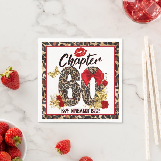 Hoofdstuk 60 Rood- en goudluipaard 60e verjaardag Servet (Insitu)
