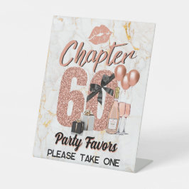 Hoofdstuk 60 Roos Gold 60e verjaardag Elegant Reclamebord Met Voetstuk