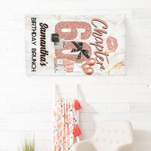 Hoofdstuk 60 Roos Gold 60e verjaardag Elegant Spandoek (Insitu)