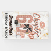 Hoofdstuk 60 Roos Gold 60e verjaardag Elegant Spandoek (Horizontaal)