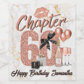 Hoofdstuk 60 Roos Gold 60e verjaardag Elegant Wijn Etiket (Enkel label)