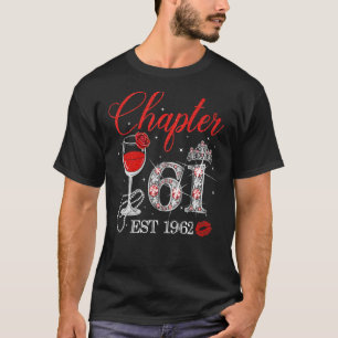 Hoofdstuk 61 JAAR EST 1962 61st Birthday Red Rose  T-shirt