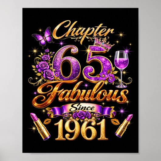Hoofdstuk 65 Fabulous Sinds 1961 65e Verjaardag Vr Poster (Voorkant)