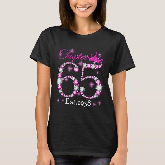 Hoofdstuk 65 Gediend in 1958 65th Birthday Quee T-shirt (Voorkant)