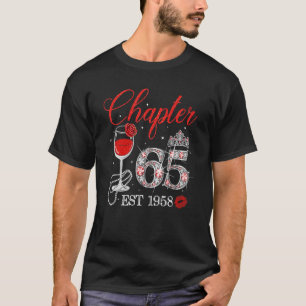 Hoofdstuk 65 JAAR EST 1958 65th Birthday Red Rose T-shirt