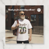 Hoofdstuk 70 Army Camouflage 70th Birthday Foto Bedankjes Labels (Achterkant)