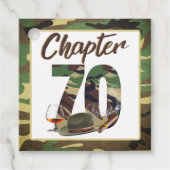 Hoofdstuk 70 Army Camouflage 70th Birthday Foto Bedankjes Labels (Voorkant)