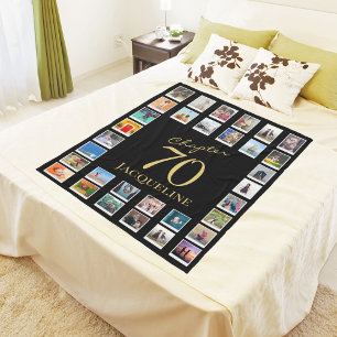 Hoofdstuk 70 Black Gold 70th Birthday Foto Fleece Deken