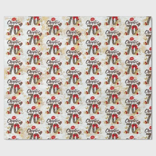 Hoofdstuk 70 Rood- en goudluipaard 70e verjaardag Cadeaupapier (Vlak)