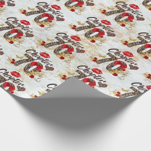 Hoofdstuk 70 Rood- en goudluipaard 70e verjaardag Cadeaupapier (Hoek)