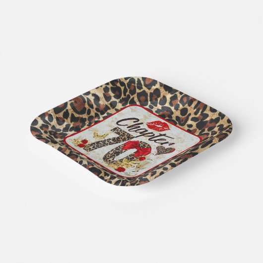 Hoofdstuk 70 Rood- en goudluipaard 70e verjaardag Papieren Bordje (Gebogen)