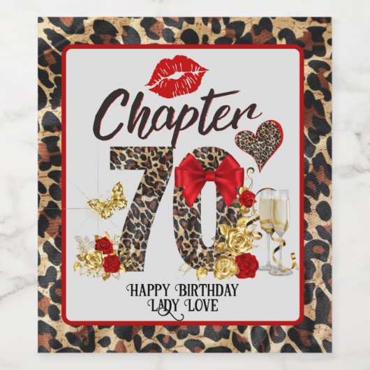 Hoofdstuk 70 Rood- en goudluipaard 70e verjaardag  Wijn Etiket (Enkel label)
