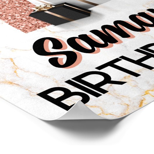 Hoofdstuk 70 Roos Gold Leopard Elegant 70e verjaar Poster (Hoek)