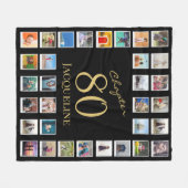 Hoofdstuk 80 Black Gold 80th Birthday Foto Fleece Deken (Voorkant (Horizontaal))